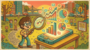 ilustração vintage colorida sobre como analisar as metricas do instagram stories