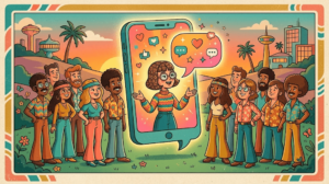 ilustração vintage colorida sobre como criar comunidade no instagram e gerar engajamento